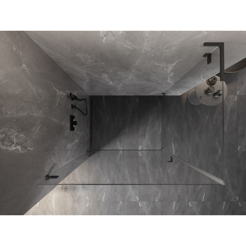 Mexen Lunar-B L zakretna tuš-kabina lijeva 100 x 80 cm, prozirna, tamni metal - 832L-100-080-95-00-L