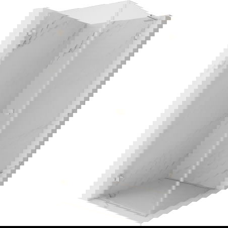 Mexen Lunar-B L schwenkbare Duschkabine links 80 x 80 cm, transparent, gebürsteter Nickel- 832L-080-080-97-00-L