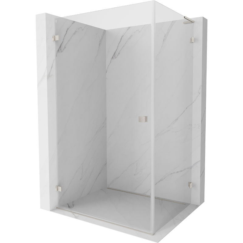 Mexen Lunar-B L douchecabine scharnierend links 85 x 80 cm, transparant, geborsteld nikkel- 832L-085-080-97-00-L