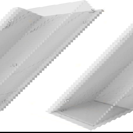 Mexen Lunar-B L douchecabine scharnierend links 85 x 80 cm, transparant, geborsteld nikkel- 832L-085-080-97-00-L