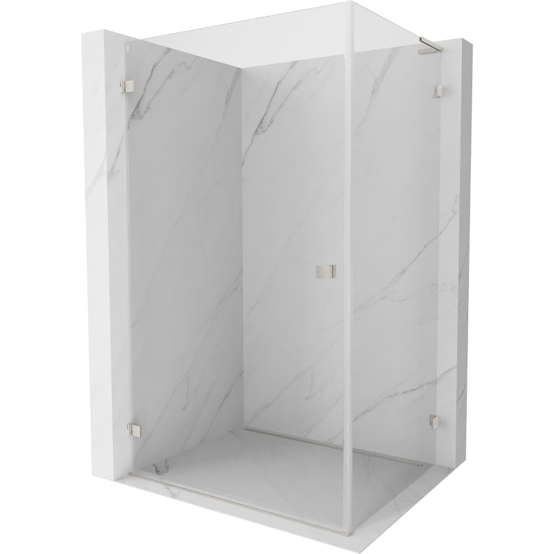 Mexen Cabin de Douche Inclinée Gauche Lunar-B L 90 x 80 cm, Transparent, Nickel Brossé- 832L-090-080-97-00-L
