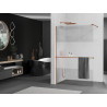 Mexen Kioto+ douchescherm met plank Walk-in 90 x 200 cm, transparant/matglas, roségoud - 800-090-121-60-35