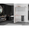 Mexen Kioto+ panel de ducha con estante Walk-in 90 x 200 cm, transparente/escarchado, oro rosa - 800-090-121-60-35