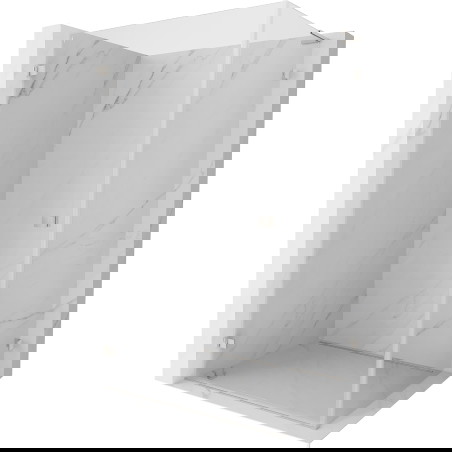 Mexen Lunar-B L Nagibna tuš kabina leva 95 x 80 cm, prozorna, brušeni nikel - 832L-095-080-97-00-L