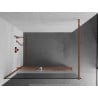 Mexen Kioto+ ścianka prysznicowa z półką Walk-in 100 x 200 cm, transparent/szron, różowe złoto - 800-100-121-60-35