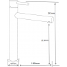 Mexen Elba robinet de lavabo haut, noir - 74110-70