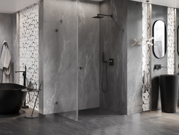 Mexen Lunar-B dušinurk, avanev parem 95 x 90 cm, läbipaistev, gun metal - 832-095-090-95-00-P