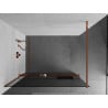 Mexen Kioto+ ścianka prysznicowa z półką Walk-in 90 x 200 cm, grafit, różowe złoto - 800-090-121-60-40