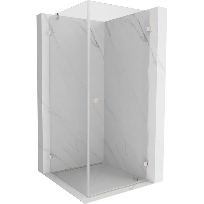Mexen Lunar-B Duschkabine rechte Schwenktür 70 x 70 cm, transparent, gebürstetes Nickel - 832-070-070-97-00-P