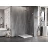 Mexen Lunar-B cabine de douche pivotante droite 80 x 80 cm, transparent, nickel brossé - 832-080-080-97-00-P