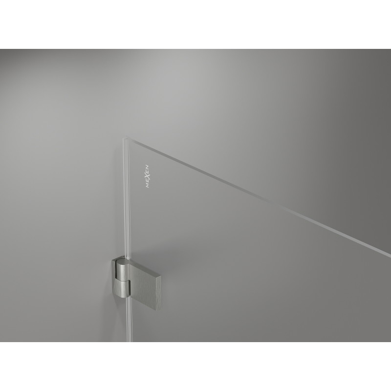 Mexen Lunar-B nišna tuš kabina desna 80 x 80 cm, prozorna, brušen nikelj - 832-080-080-97-00-P
