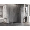Mexen Lunar-B dušinurk, parempoolne, 100 x 80 cm, läbipaistev, harjatud nikkel - 832-100-080-97-00-P