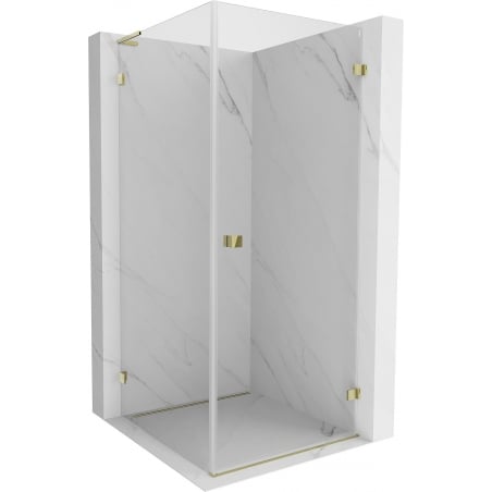 Mexen Lunar-B L shower enclosure hinged right 100 x 100 cm, transparent, gold - 832L-100-100-50-00-P