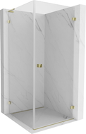 Mexen Lunar-B L Duschkabine Tür rechts 100 x 100 cm, transparent, gold - 832L-100-100-50-00-P