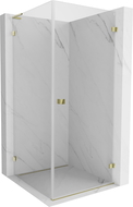Mexen Lunar-B L shower enclosure hinged right 100 x 100 cm, transparent, gold - 832L-100-100-50-00-P
