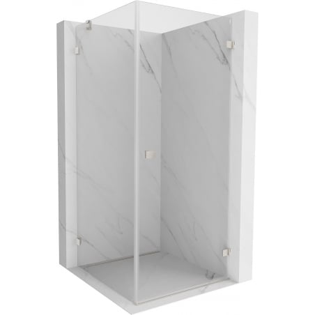 Mexen Lunar-B right hinged shower cubicle 100 x 100 cm, transparent, brushed nickel - 832-100-100-97-00-P