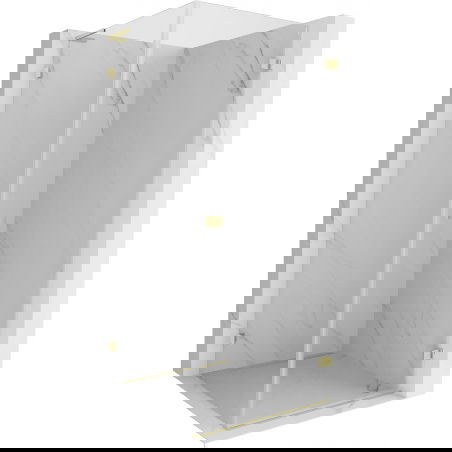 Mexen Lunar-B L Duschkabine, schwenkbar, rechts, 70 x 70 cm, transparent, gebürstetes Gold - 832L-070-070-55-00-P