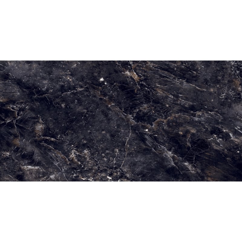 Mexen Rokocha Black glasiertes Feinsteinzeug rekt. G1, Boden- und Wandfliese 120 x 60 cm, hoher Glanz - TL205-120-060-01