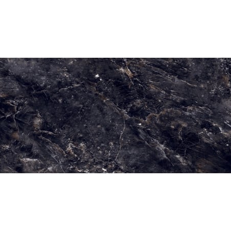 Mexen Rokocha Black glasiertes Feinsteinzeug rekt. G1, Boden- und Wandfliese 120 x 60 cm, hoher Glanz - TL205-120-060-01