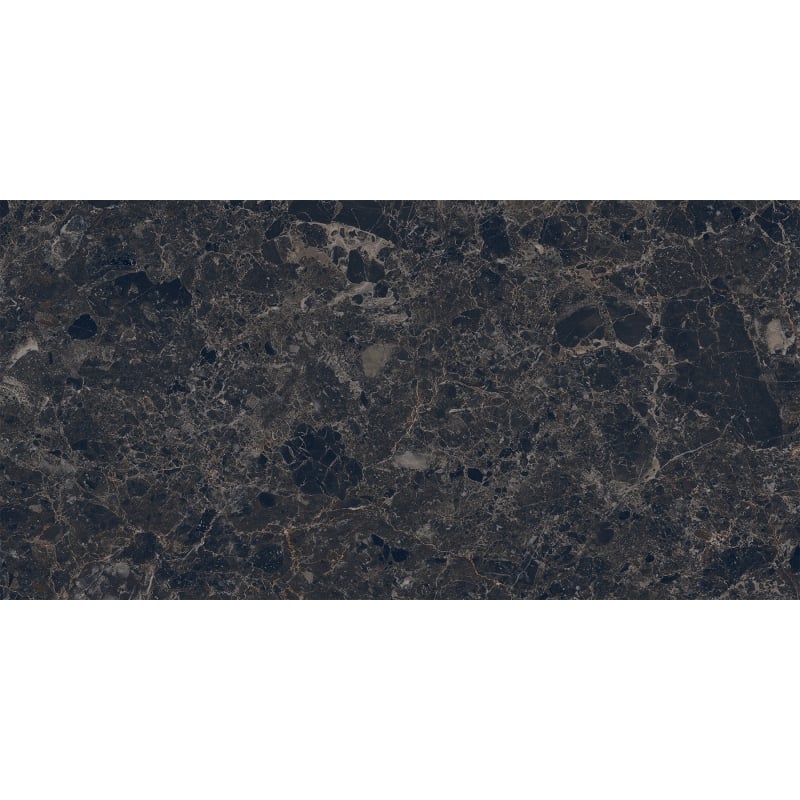 Mexen Slik Emperador Black glazed rectified gres tile G1, floor-wall tile 120 x 60 cm, high gloss - TL207-120-060-01