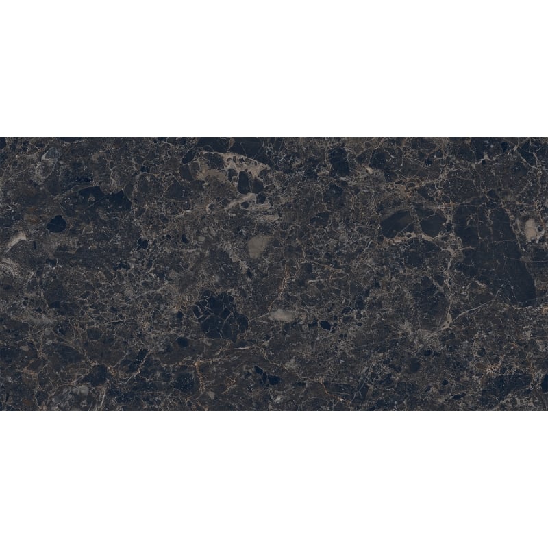 Mexen Slik Emperador Black Glazed Rectified Porcelain Stoneware G1, Floor and Wall Tile 120 x 60 cm, High Gloss