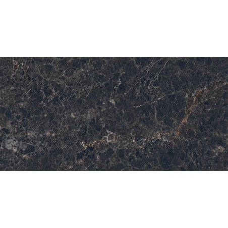 Mexen Slik Emperador Black glazed rectified gres tile G1, floor-wall tile 120 x 60 cm, high gloss - TL207-120-060-01