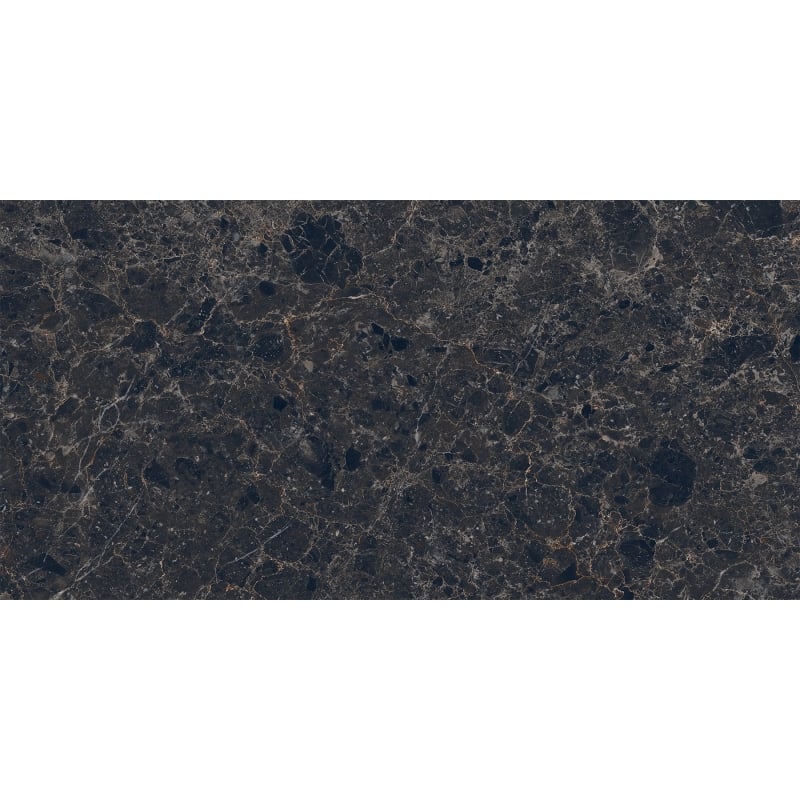 Mexen Slik Emperador Black Glazed Rectified Porcelain Stoneware G1, Floor and Wall Tile 120 x 60 cm, High Gloss