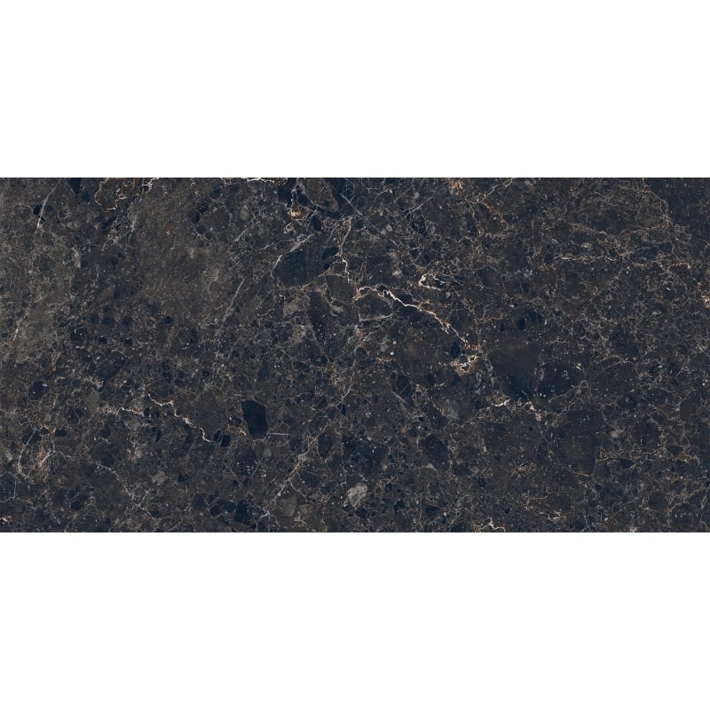 Mexen Slik Emperador Black Glazed Rectified Porcelain Stoneware G1, Floor and Wall Tile 120 x 60 cm, High Gloss