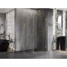 Mexen Lunar-B L cabine de douche pivotante droite 80 x 80 cm, transparent, or brossé - 832L-080-080-55-00-P