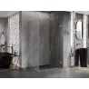 Mexen Lunar-B L right hinged shower cabin 100 x 80 cm, transparent, brushed gold - 832L-100-080-55-00-P