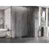 Mexen Lunar-B L shower enclosure, right-hinged 85 x 70 cm, clear, brushed nickel - 832L-085-070-97-00-P