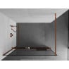 Mexen Kioto+ shower wall with shelf Walk-in 110 x 200 cm, black frame, rose gold - 800-110-121-60-70