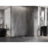 Mexen Lunar-B L cabine de douche pivotante droite 90 x 90 cm, transparent, or brossé - 832L-090-090-55-00-P