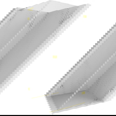 Mexen Lunar-B L Kabina za prhanje, desna 90 x 90 cm, prozorna, brušeno zlato - 832L-090-090-55-00-P