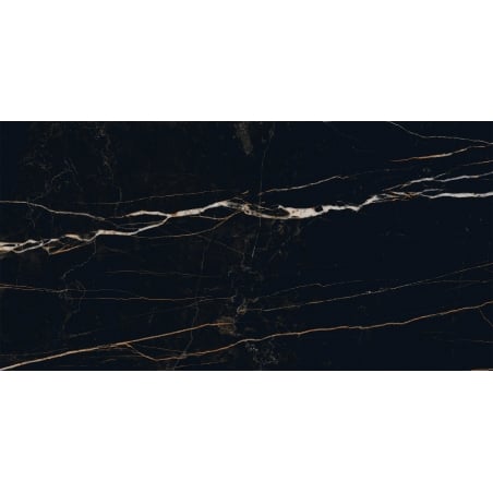 Mexen Flamingo Black glazed rectified gres G1, floor and wall tile 120 x 60 cm, high gloss - TL215-120-060-00