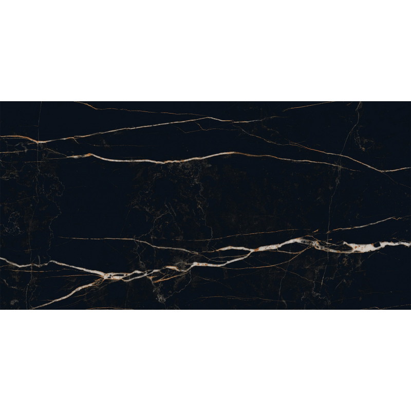 Mexen Flamingo Black gres szkliwiony rekt. G1, płytka podłogowo-ścienna 120 x 60 cm, wysoki połysk - TL215-120-060-00