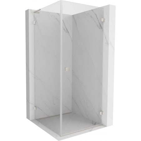 Mexen Lunar-B L right-hinged shower enclosure 80 x 80 cm, transparent, brushed nickel - 832L-080-080-97-00-P