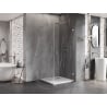 Mexen Lunar-B L right-hinged shower enclosure 80 x 80 cm, transparent, brushed nickel - 832L-080-080-97-00-P