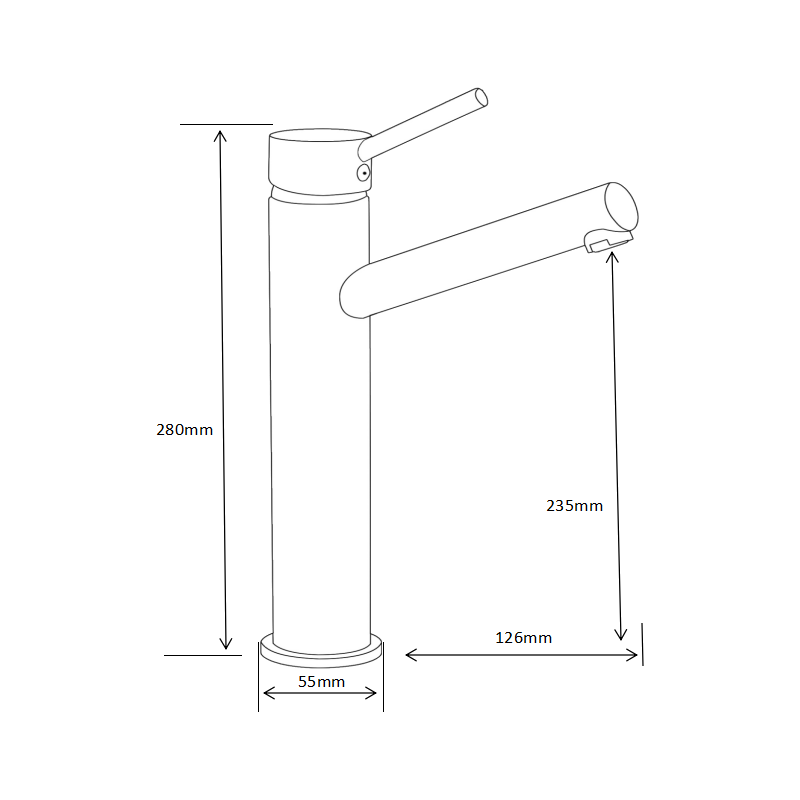 Mexen Eri robinet de lavabo haut, chrome - 74210-00
