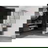 Mexen Kioto+ Duschwand mit Fach Walk-in 70 x 200 cm, schwarzes Gitter, Roségold - 800-070-121-60-77