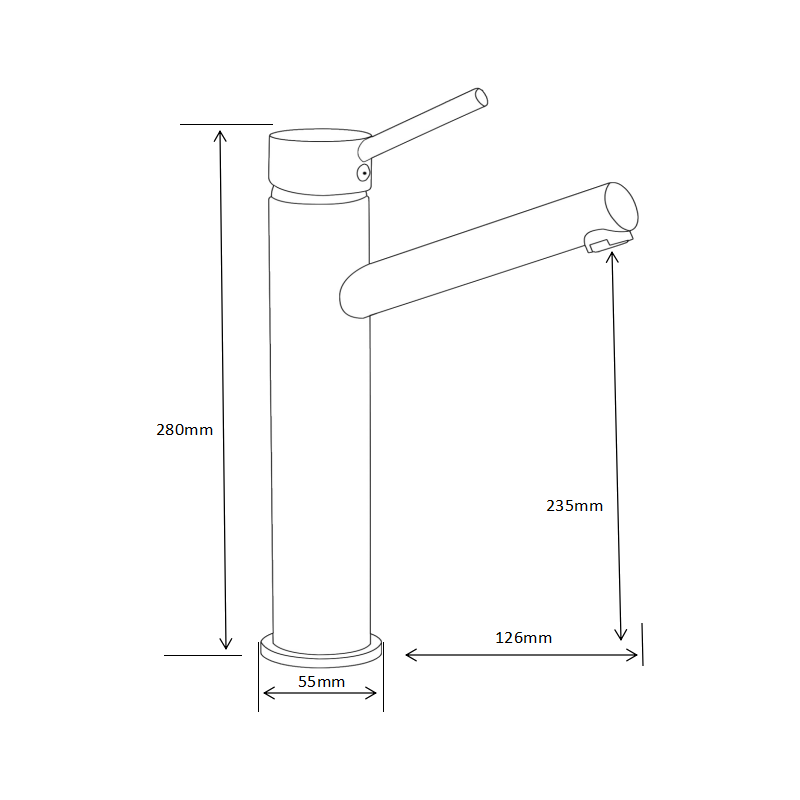 Mexen Eri Waschtischarmatur hoch, schwarz - 74210-70