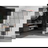 Mexen Kioto+ Duschwand mit Regal Walk-in 100 x 200 cm, schwarzes Gitter, Roségold - 800-100-121-60-77