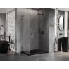 Cabine de Douche Mexen Lunar-B L droite 80 x 70 cm, transparent, gun metal - 832L-080-070-95-00-P