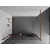 Mexen Kioto+ dušisein riiuliga Walk-in 130 x 200 cm, must ruudustik, roosa kuld - 800-130-121-60-77