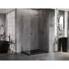 Mexen Lunar-B L cabine de douche battante droite 100 x 70 cm, transparent, or rose - 832L-100-070-60-00-P