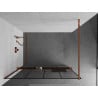 Mexen Kioto+ Duschwand mit Ablage Walk-in 140 x 200 cm, schwarze Karos, Roségold - 800-140-121-60-77