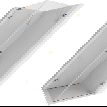 Mexen Lunar-B L desna nihajna tuš kabina 80 x 80 cm, prozorna, rožnato zlato - 832L-080-080-60-00-P