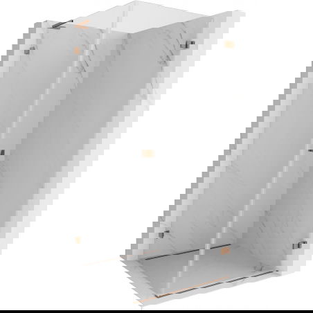 Mexen Lunar-B L δεξιά ανοιγόμενη καμπίνα ντους 80 x 80 cm, διάφανο, ροζ χρυσό