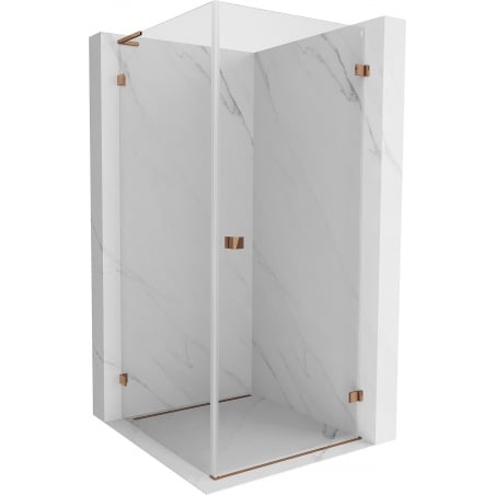 Mexen Lunar-B L right-hinged shower enclosure 80 x 80 cm, transparent, rose gold - 832L-080-080-60-00-P