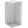 Mexen Lunar-B L dušinurk, parempoolne 80 x 80 cm, läbipaistev, roosa kuld - 832L-080-080-60-00-P